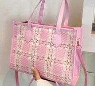 Tweed Shoulder Tote Bag