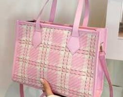 Tweed Shoulder Tote Bag