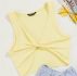 Twist Front Rib-knit Tank Crop Top