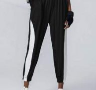 Two Tone Elastic Waist Sports Pants