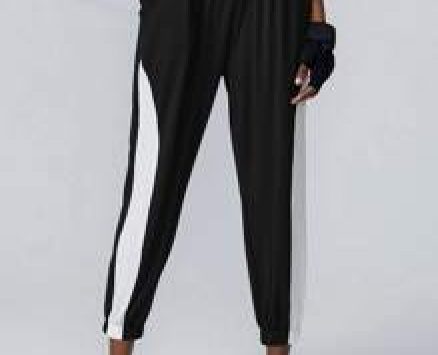 Two Tone Elastic Waist Sports Pants