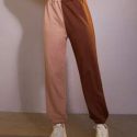 Two Tone Elastic Waist Sweatpants