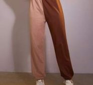 Two Tone Elastic Waist Sweatpants
