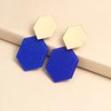 Two Tone Geo Drop Earrings