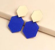 Two Tone Geo Drop Earrings