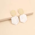 Two Tone Geo Drop Earrings