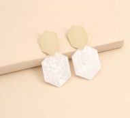 Two Tone Geo Drop Earrings