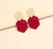 Two Tone Geo Drop Earrings