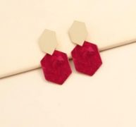 Two Tone Geo Drop Earrings