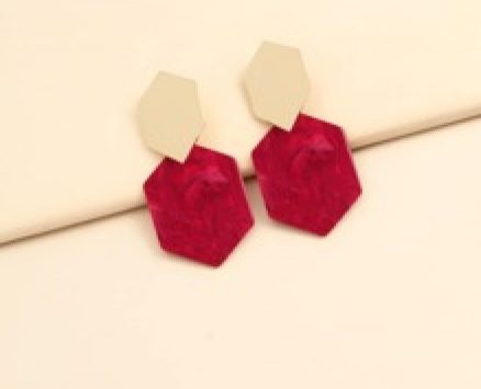 Two Tone Geo Drop Earrings