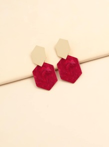 Two Tone Geo Drop Earrings