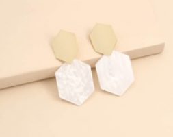 Two Tone Geo Drop Earrings
