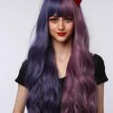 Two Tone Long Curly Cosplay Wig With Bangs