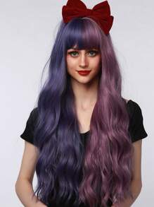 Two Tone Long Curly Cosplay Wig With Bangs