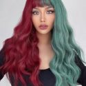 Two Tone Long Curly Wig With Bangs