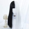 Two Tone Long Straight Synthetic Wig With Bangs