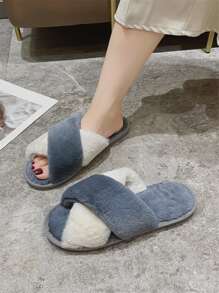 Two Tone Open Toe Slippers