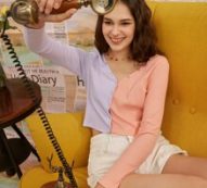 Two Tone Rib-knit Crop Tee