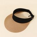 Two Tone Straw Visor Hat