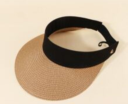 Two Tone Straw Visor Hat