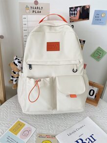 Two Tone Zip Front Backpack