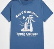 Unisex Letter Coconut Tree Graphic Tee