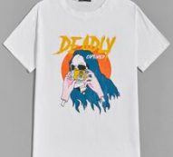 Unisex Letter Skull Graphic Tee