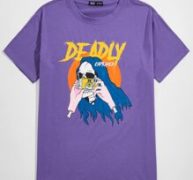 Unisex Letter Skull Graphic Tee