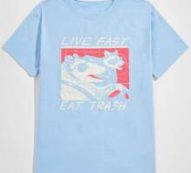 Unisex Letter Wolf Graphic Tee