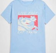 Unisex Letter Wolf Graphic Tee