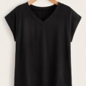 V-neck Dip Hem Tee