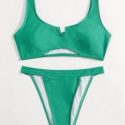 V-wired Cut Out Bikini Swimsuit