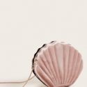 Velvet Shell Shaped Crossbody Bag