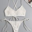 Velvet Tie Side Bikini Swimsuit