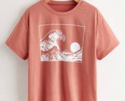 Wave Graphic Drop Shoulder Tee