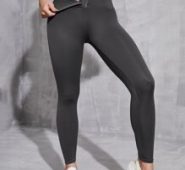 Wide Band Waist Solid Sports Leggings