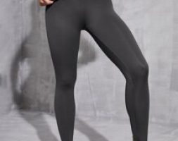 Wide Band Waist Solid Sports Leggings