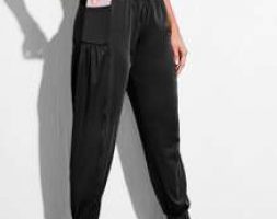Wide Band Waist Sports Pants With Phone Pocket
