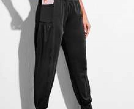 Wide Band Waist Sports Pants With Phone Pocket