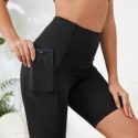 Wide Band Waist Sports Shorts With Phone Pocket