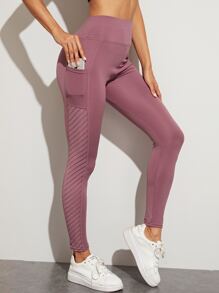 Wide Waistband Phone Pocket Sports Leggings