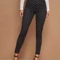 Wide Waistband Polka Dot Leggings