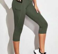Wide Waistband Sports Leggings With Phone Pocket