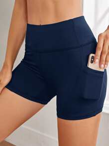 Wideband Waist Sports Shorts With Phone Pockets