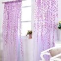 Willow Leaves Sheer Mesh Curtain 1pc