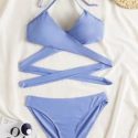 Wrap Criss Cross Bikini Swimsuit