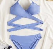 Wrap Criss Cross Bikini Swimsuit