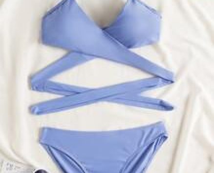 Wrap Criss Cross Bikini Swimsuit