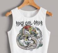 Yin And Yang Graphic Ribbed Tank Top