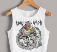 Yin And Yang Graphic Ribbed Tank Top